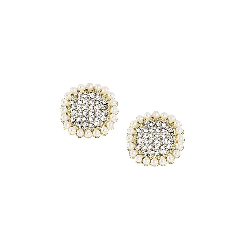 Sohi Women's Checkered Stud Earrings