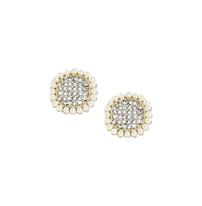 Sohi Women's Checkered Stud Earrings