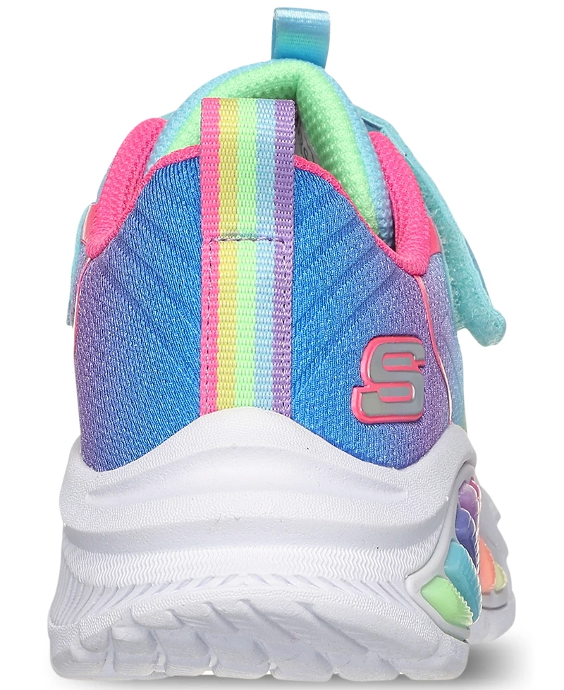 Skechers Little Girls Rainbow Cruisers Light-Up Fastening Strap Casual Sneakers from Finish Line