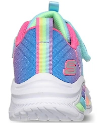 Skechers Little Girls Rainbow Cruisers Light-Up Fastening Strap Casual Sneakers from Finish Line