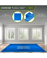 Exercise Puzzle Mat 3/4-in, 96 Sq Ft - 24 Tiles