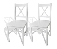 Dining Chairs 2 pcs White Pinewood