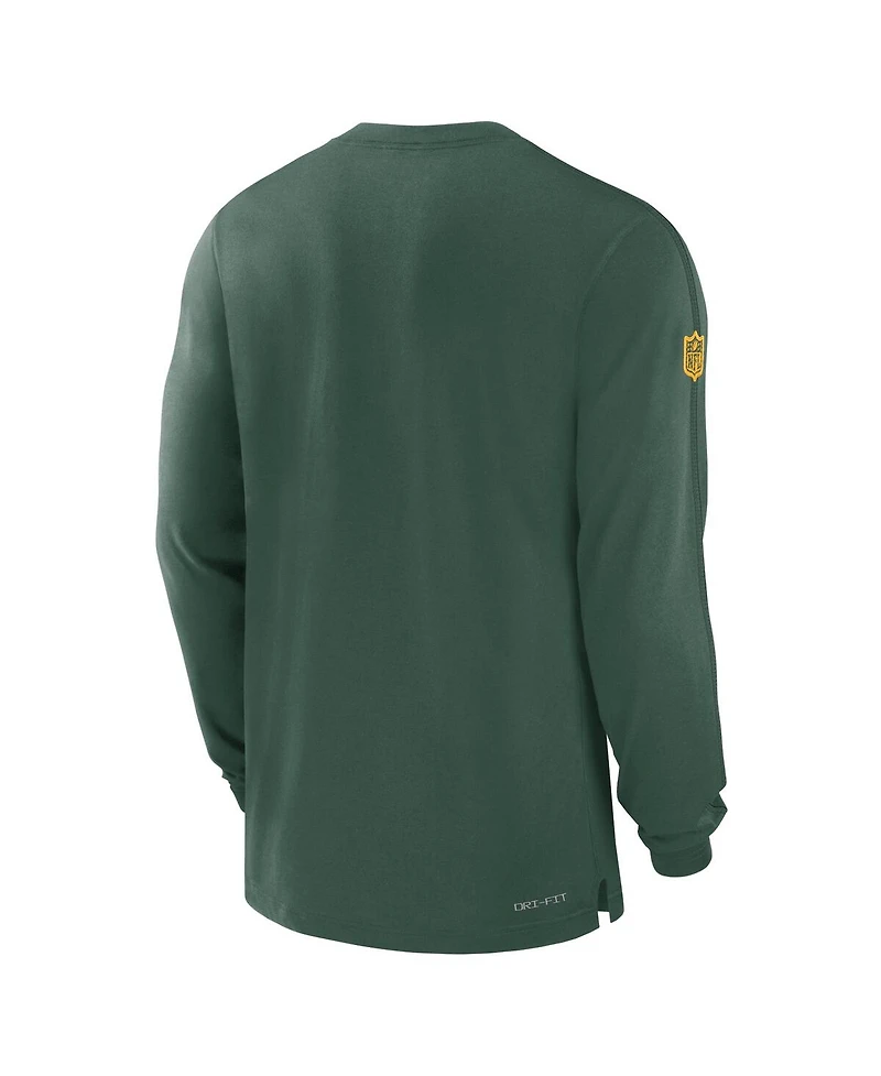 Nike Men's Green Green Bay Packers Sideline Player Performance Long Sleeve T-Shirt