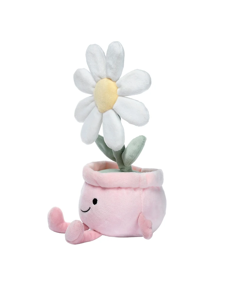 Lambs & Ivy Daisy Dreams Poseable Flower Pot Plush Stuffed Animal Toy - 11 Inch