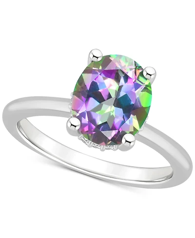Mystic Topaz Oval Solitaire Ring (3-5/8 ct. t.w.) Sterling Silver (Also Pink Topaz)