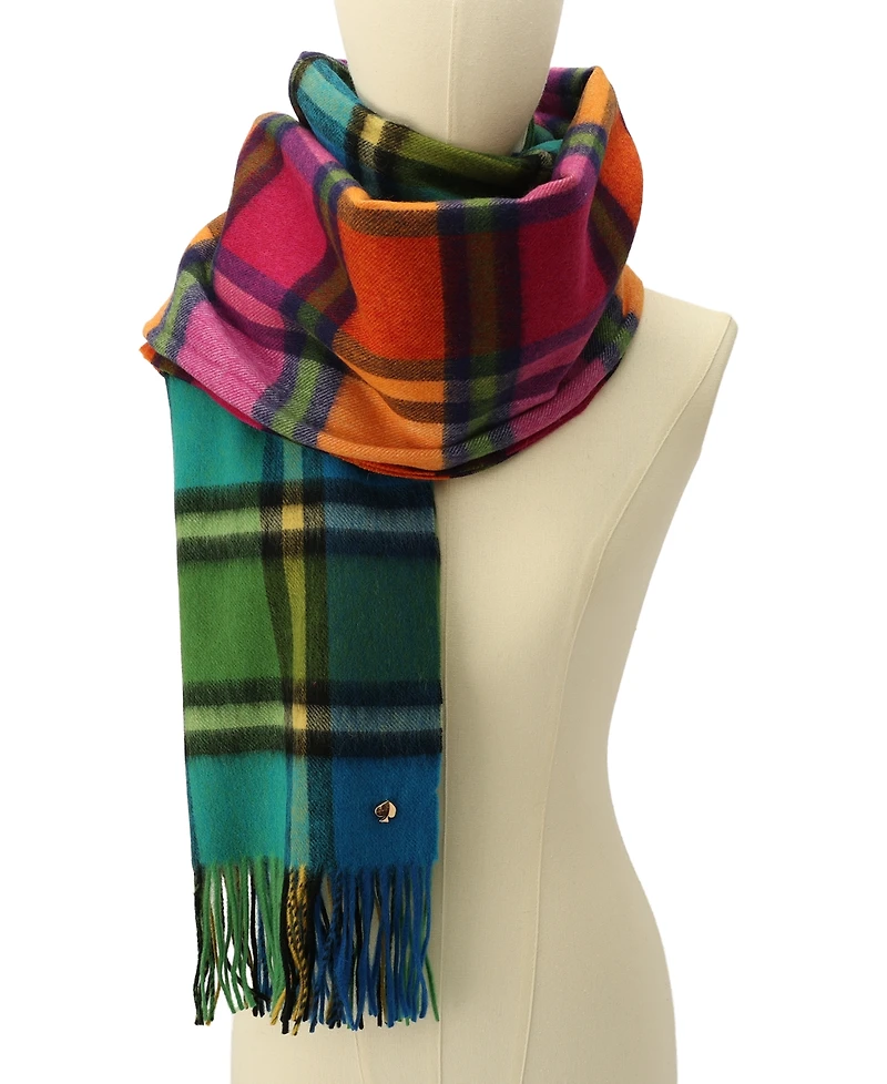 kate spade new york Plaid Mix Multi Yarn Dye Wool Scarf