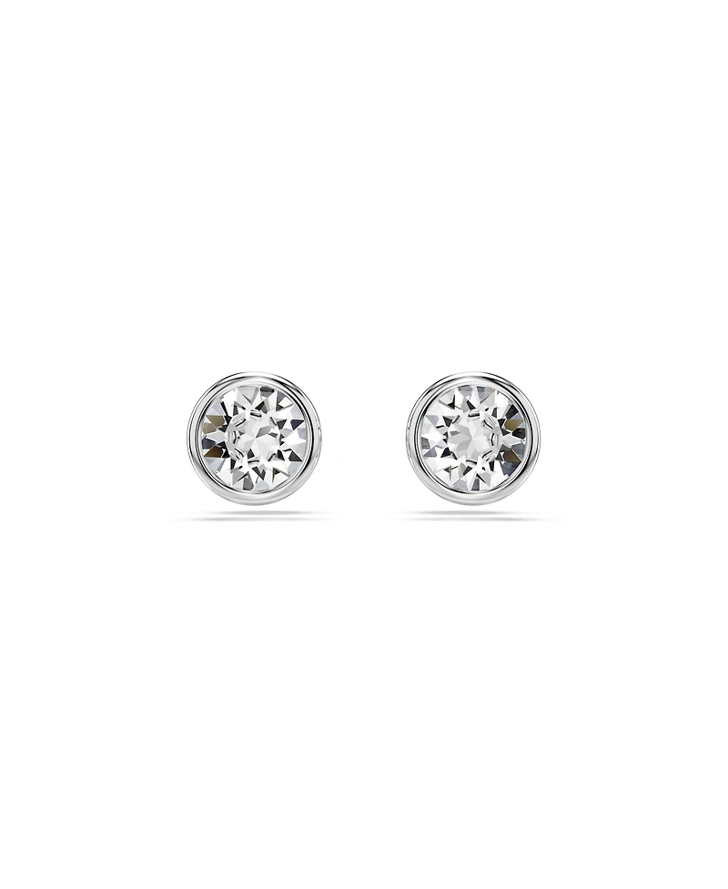 Swarovski Round Cut, White, Rhodium Plated Imber Stud Earrings
