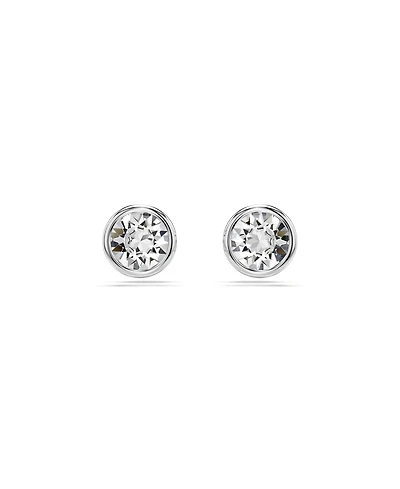 Swarovski Round Cut, White, Rhodium Plated Imber Stud Earrings