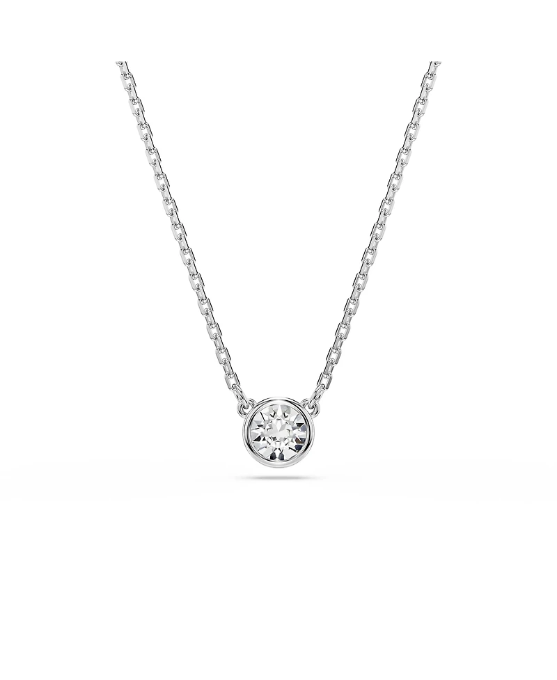 Swarovski Imber Pendant, Round Cut, White, Rhodium Plated Necklace