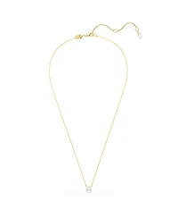Swarovski Stilla Pendant, Square Cut, White, Gold-Tone Plated Necklace