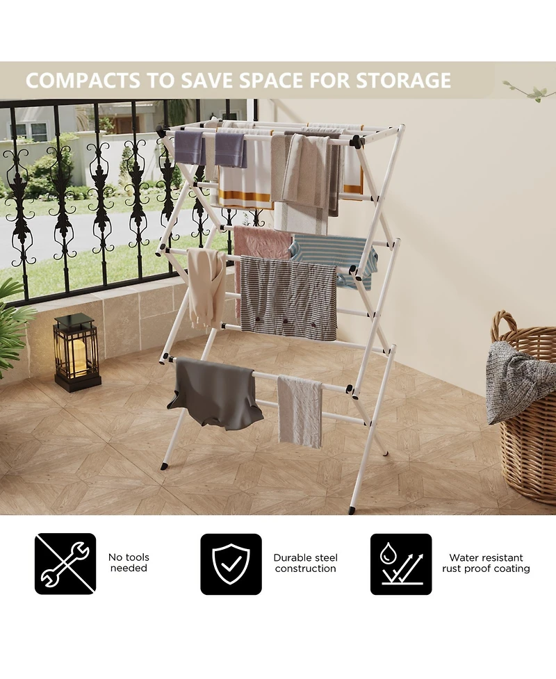 Givimo White Folding Metal Drying Rack