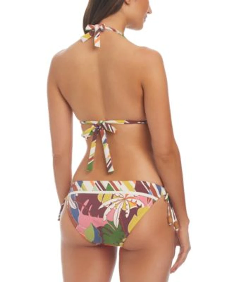 Bleu By Rod Beattie Womens Printed Tall Triangle Bikini Top Side Tie Hipster Bottoms Sarong Cover Up