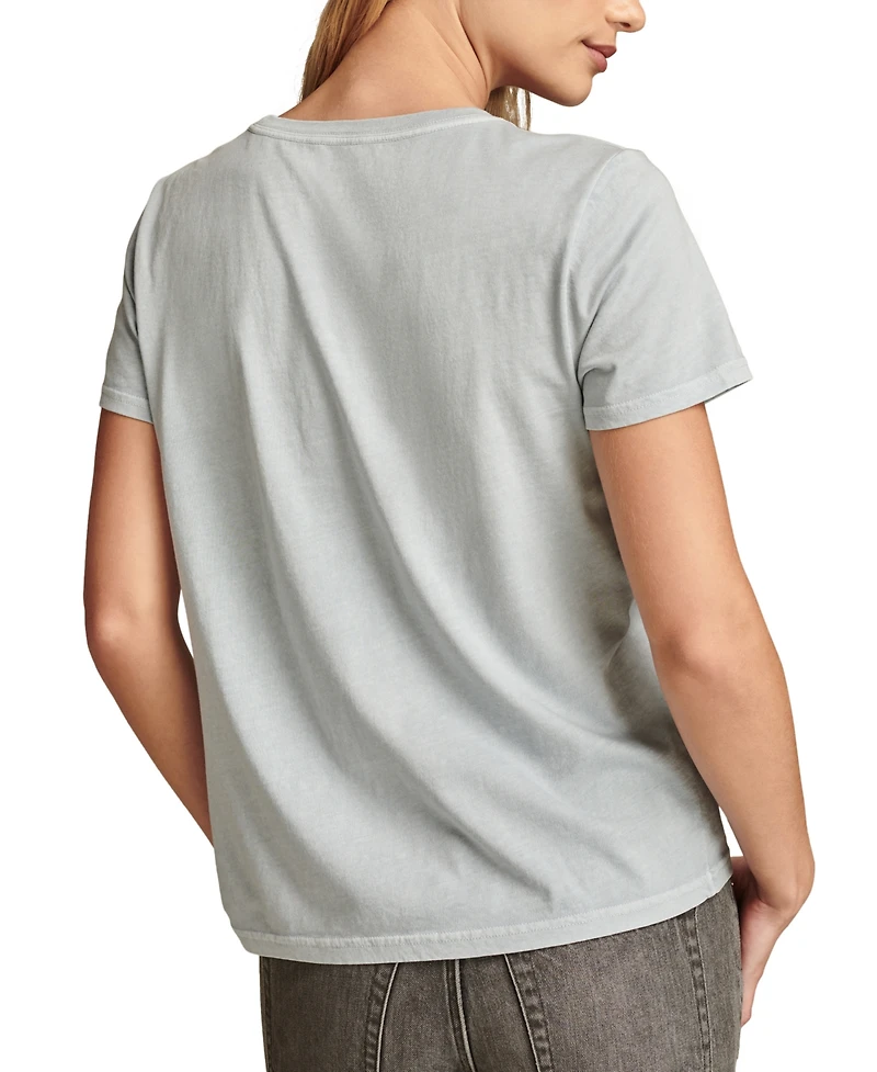 Lucky Brand Women's Cotton Floral Butterfly Classic T-Shirt