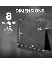 BalanceFrom Fitness 144 Sq Ft Interlocking Eva Foam Exercise Mat Tiles