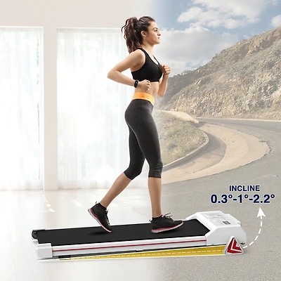 Redliro Walking Pad with Incline Under Desk Treadmill, Portable Compact Installation-Free Treadmills for Home Office with 265lbs Capacity