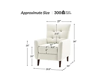 Hulala Home Moreno Modern Manual Recliner with Solid Wooden Legs