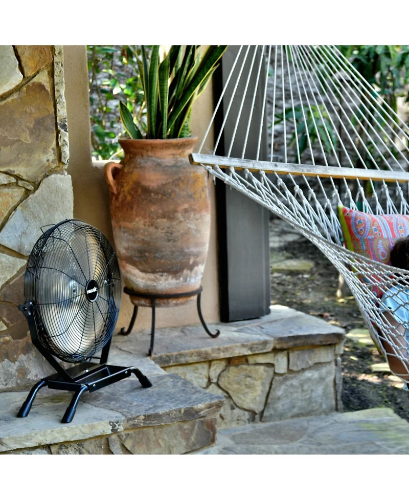 Newair 18" High Velocity Outdoor Fan, Heavy Duty Waterproof 2-in-1 Floor Stand or Wall Mount Fan, Adjustable Tilt and 3 Speeds up to 4012 Cfm | Wall F