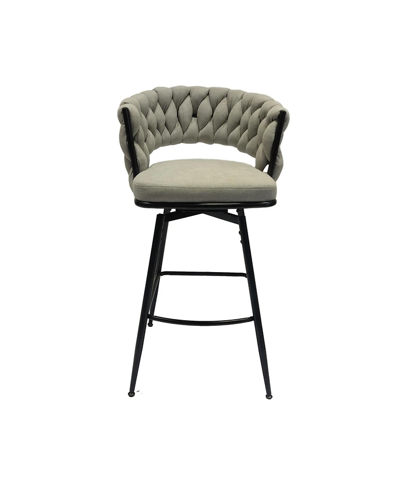 Simplie Fun Modern Woven Swivel Bar Stools with Comfortable Upholstered Seat