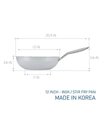 Techef - CeraTerra - 12 Inch Wok/Stir-Fry Pan with Cover