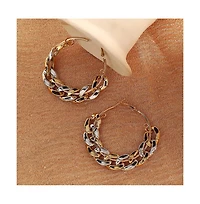 Sohi Women's Chainlink Hoop Earrings