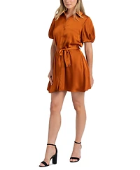 Sam Edelman Women's Fluid-Satin Puff-Sleeve Mini Dress