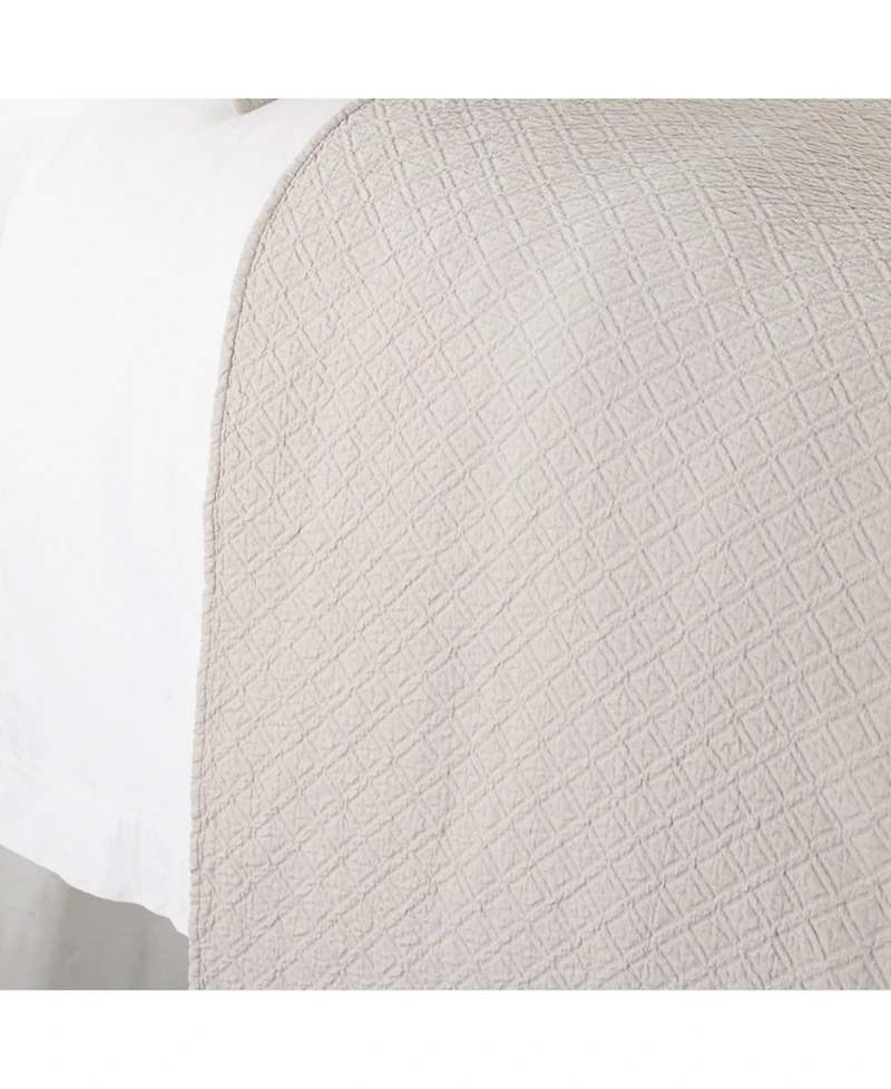 Ihi Home Indi Matelasse, Queen Coverlet, White