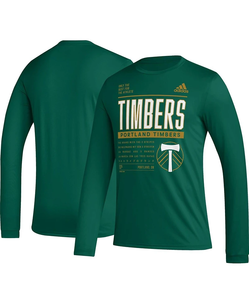 Adidas Men's Green Portland Timbers Club Dna Long Sleeve Aeroready T-Shirt