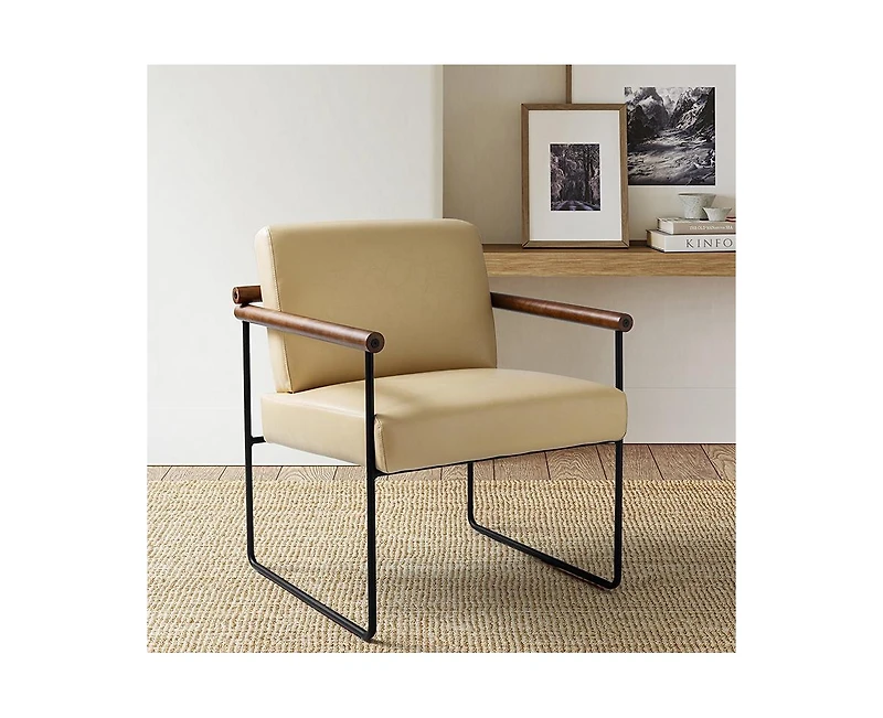 Hulala Home Justo Modern Arm Chair with Sturdy Metal Tube Side