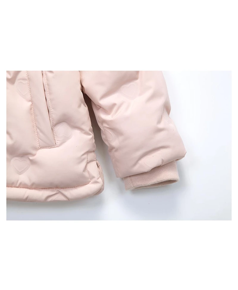 Rokka&Rolla Baby Girls Fleece Lined Heart Puffer Jacket 6-24M