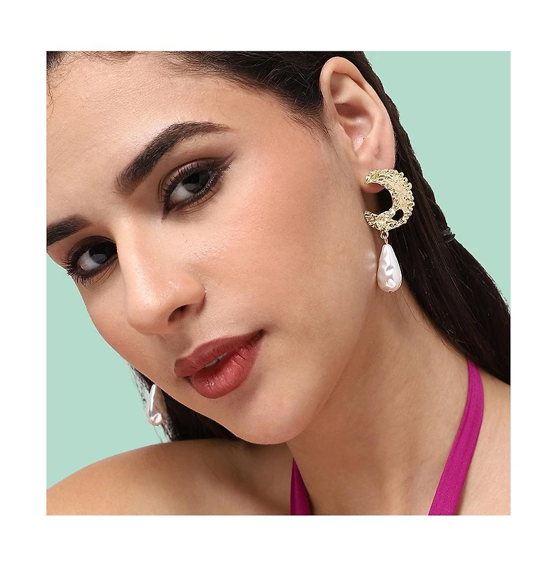 Sohi Women's Moon Drop Earrings