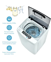 Gymax Full-Automatic Washing Machine Portable Compact Laundry Washer Spin 8.8 lbs