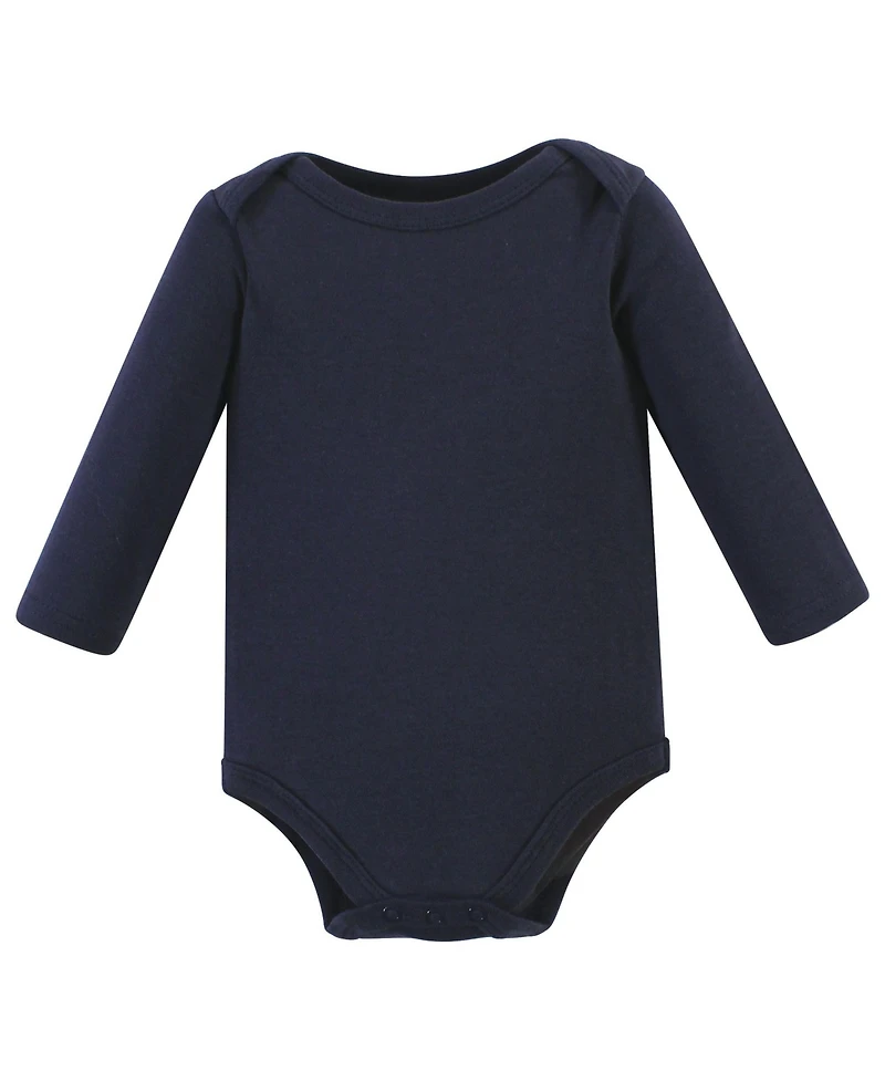 Hudson Baby Boys Five-Piece Collection of Long-Sleeve Cotton Bodysuits