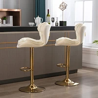 Streamdale Chrome Swivel Bar Stools with Adjustable Lift