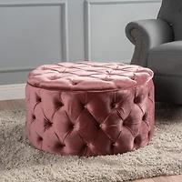 Streamdale Ottoman Velvet Modern Glam Button Tufted