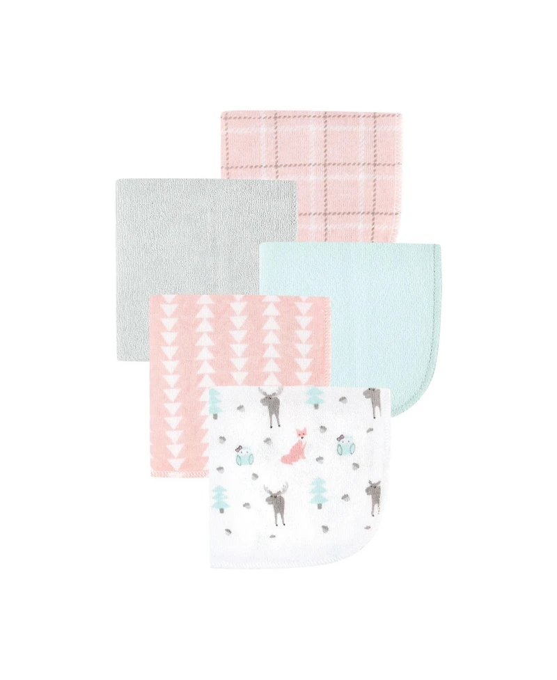 Hudson Baby Infant Girl Animal Hooded Towel 3pk and 15 Washcloths