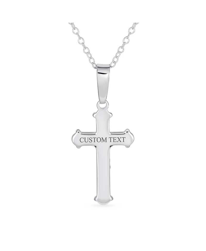 Bling Jewelry Simple Christian Catholic Religious Jewelry Passion Jesus Crucifix Cross Necklace Pendant Sterling Silver 18" Chain