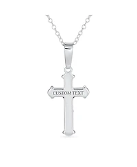 Bling Jewelry Simple Christian Catholic Religious Jewelry Passion Jesus Crucifix Cross Necklace Pendant Sterling Silver 18" Chain