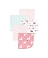 Hudson Baby Infant Girl Animal Hooded Towel 3pk and 15 Washcloths