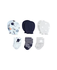 Hudson Baby Baby Boys Hudson Caps or Headbands, Bibs, Mittens and Socks 12pc Set