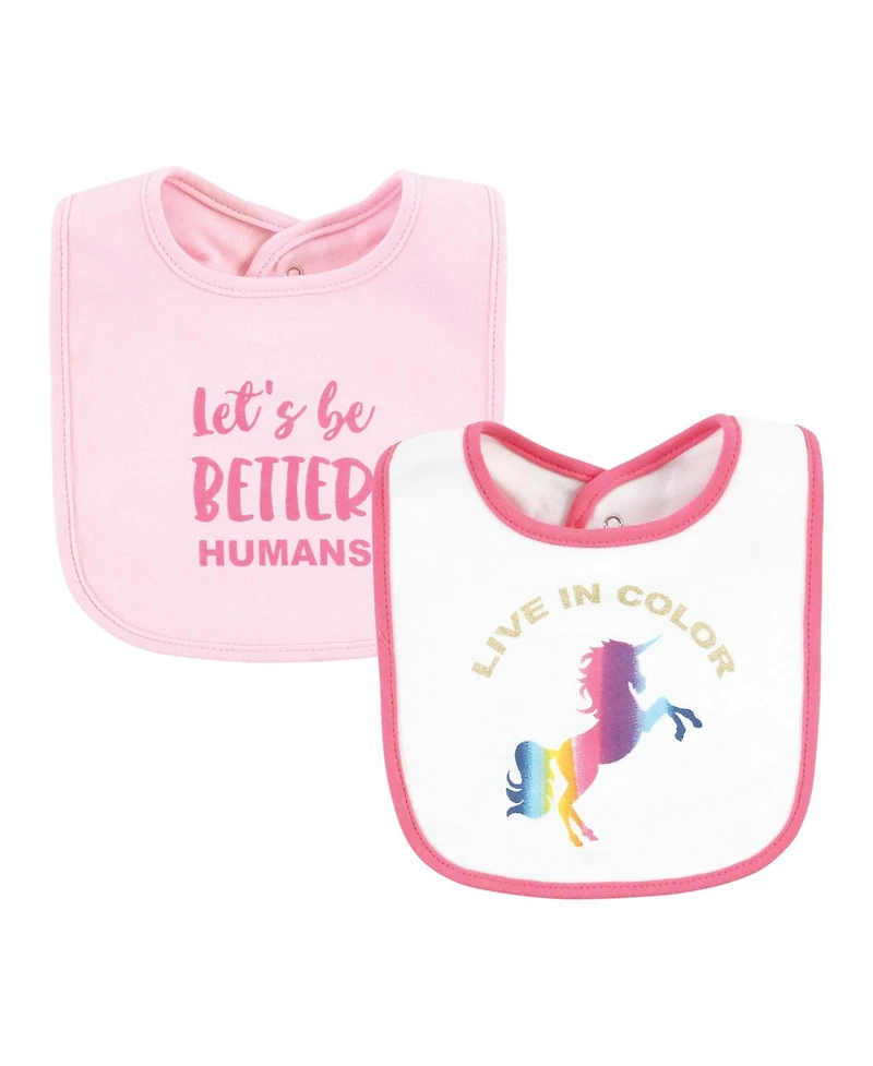 Hudson Baby Girls 10Pk Interlock Bibs