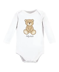 Hudson Baby Boys Unisex Soft Cotton Long-Sleeve Bodysuit 5Pk