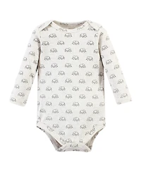 Hudson Baby Boys Unisex Soft Cotton Long-Sleeve Bodysuit 5Pk