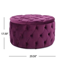 Streamdale Ottoman Velvet Modern Glam Button Tufted