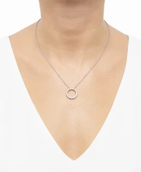 Grown With Love Lab Grown Diamond Circle Pendant Necklace (1 ct. t.w.) in 14k White or Yellow Gold, 16" + 2" extender