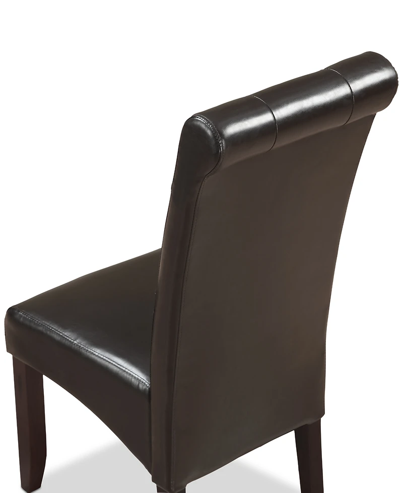 Verona Faux Leather Set of 2 Tufted Parson Chairs