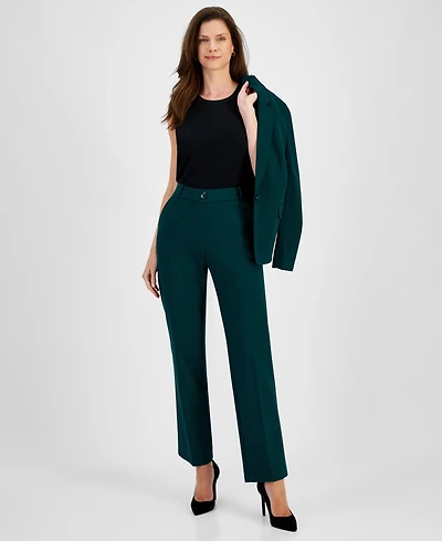 Kasper Women's Mid-Rise Pull-On Straight-Leg Pants, Regular & Petite
