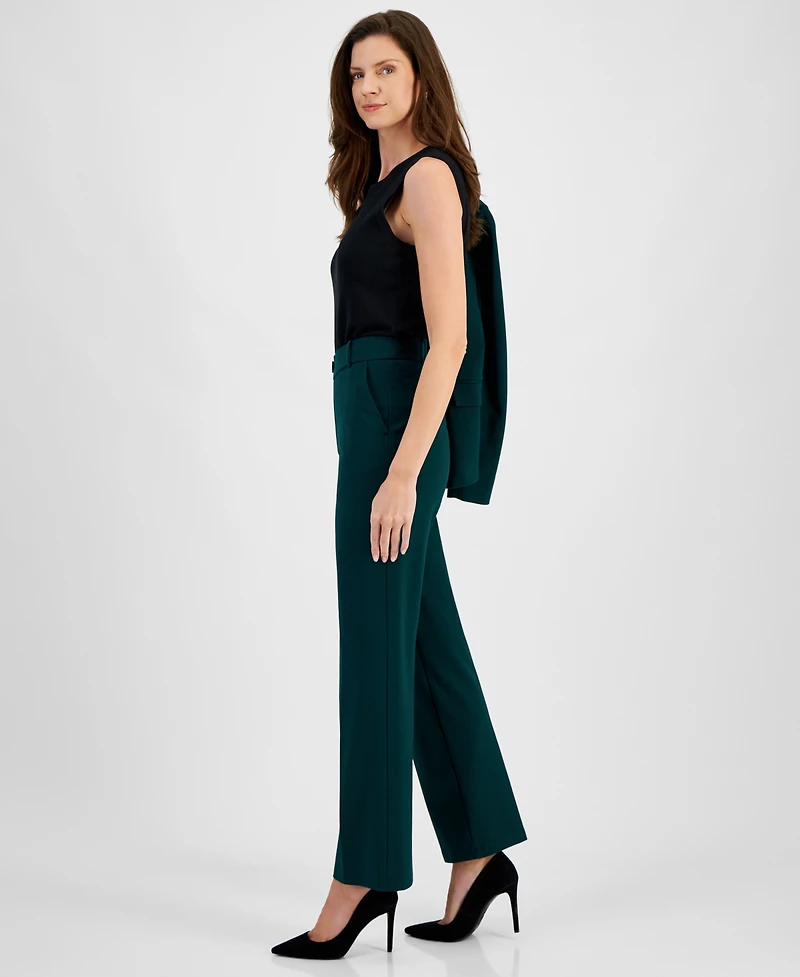 Kasper Women's Mid-Rise Pull-On Straight-Leg Pants, Regular & Petite