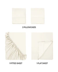 Superior Modal From Beechwood 400 Thread Count Lightweight Cooling Solid Deep Pocket Bed Sheet Set, King