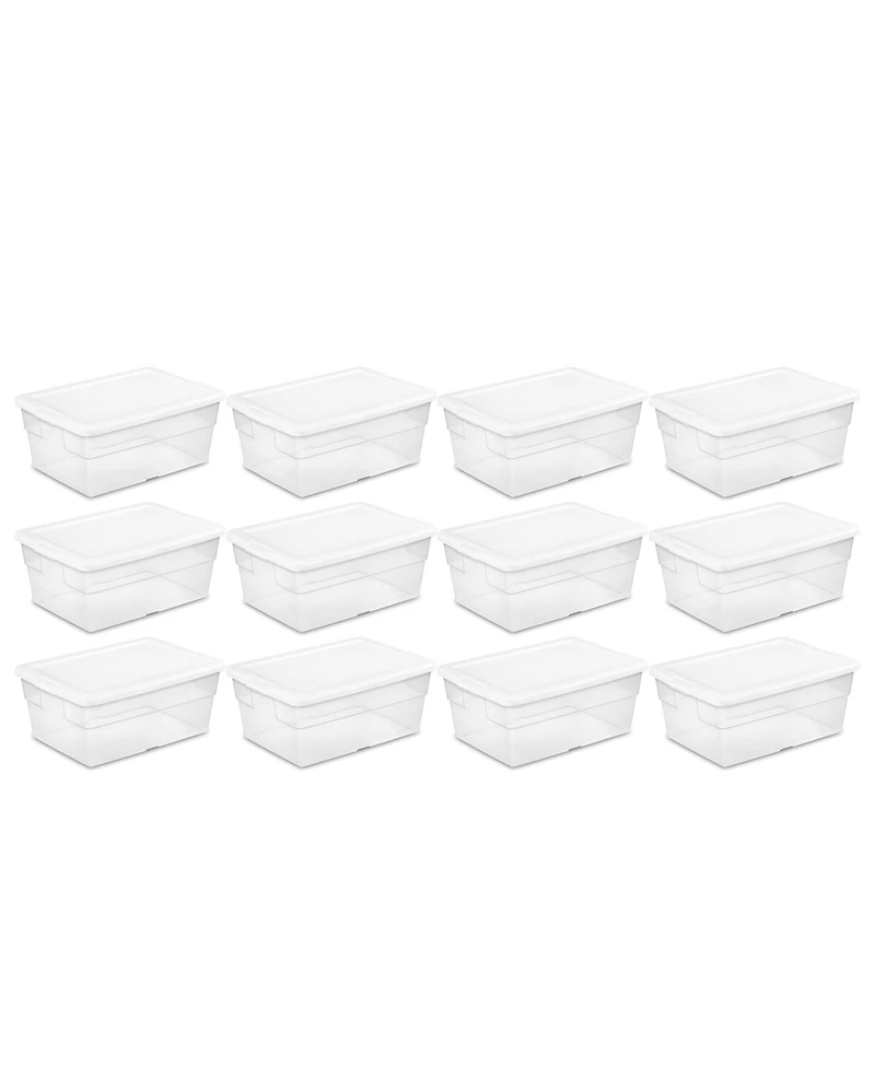 Sterilite 16 Quart Stacking Storage Box Container Tub with Lid