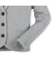 Hope & Henry Girls' Long Sleeve Shawl Collar Cable Sweater Blazer, Toddler